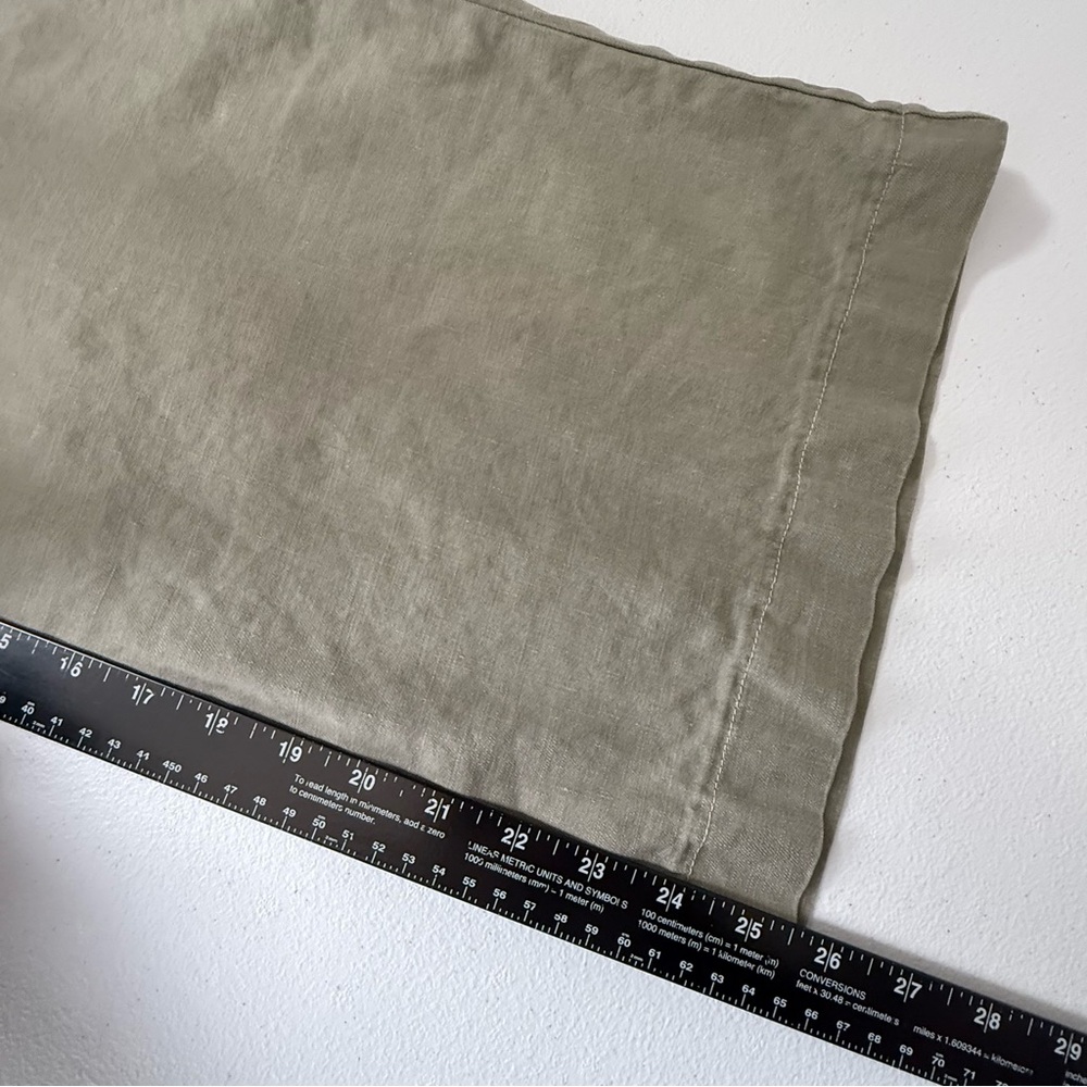 EVEREVE Joelle Wide Leg Pant Size 27 Linen/Lyocell Light Olive - Picture 14 of 16